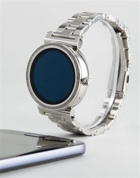 silver michael kors mens watch|silver mk smart watch.